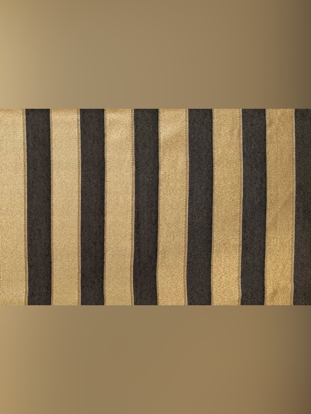 JCP Full Size Bed Skirt Striped Metallic Gold and Black Fabric